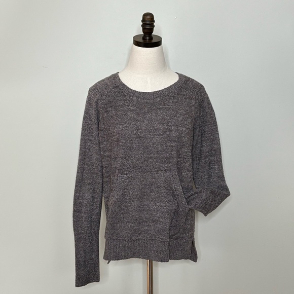 Barefoot Dreams | Cozychic Lite Pullover, Carbon Pewter (Tan/Gray), Size Medium - Picture 5 of 15